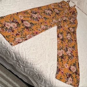 Xhilaration Yellow Floral Jumpsuit Size X-LARGE
